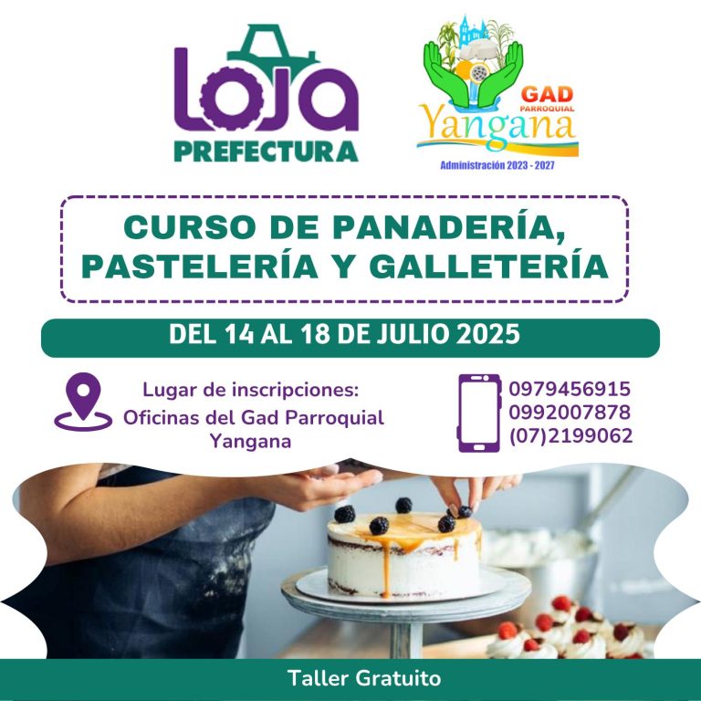 INVITACION AL CURSO GRATUITO DE PANADERIA, PASTELERIA Y GALLETERIA